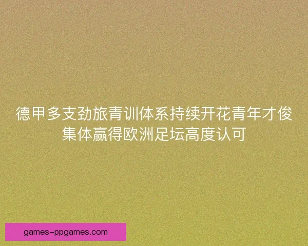 德甲多支劲旅青训体系持续开花青年才俊集体赢得欧洲足坛高度认可